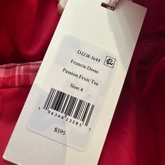 NWT LoveShackFancy Francie Bow Mini Dress Plaid - Picture 7 of 9